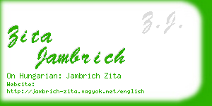 zita jambrich business card